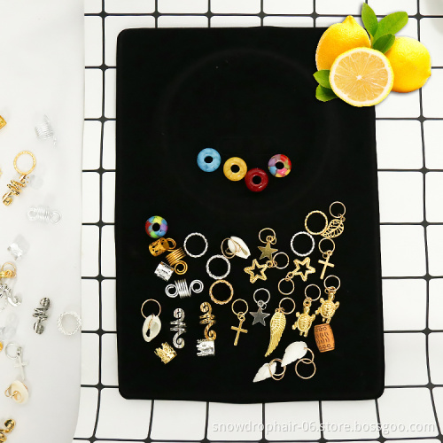 Gemstone Crystal Loc Jewelry Beads For Braids Twist Dreadlock Hair Accessories Crown Loc Dreadlock Beads Hair Rings For Braids